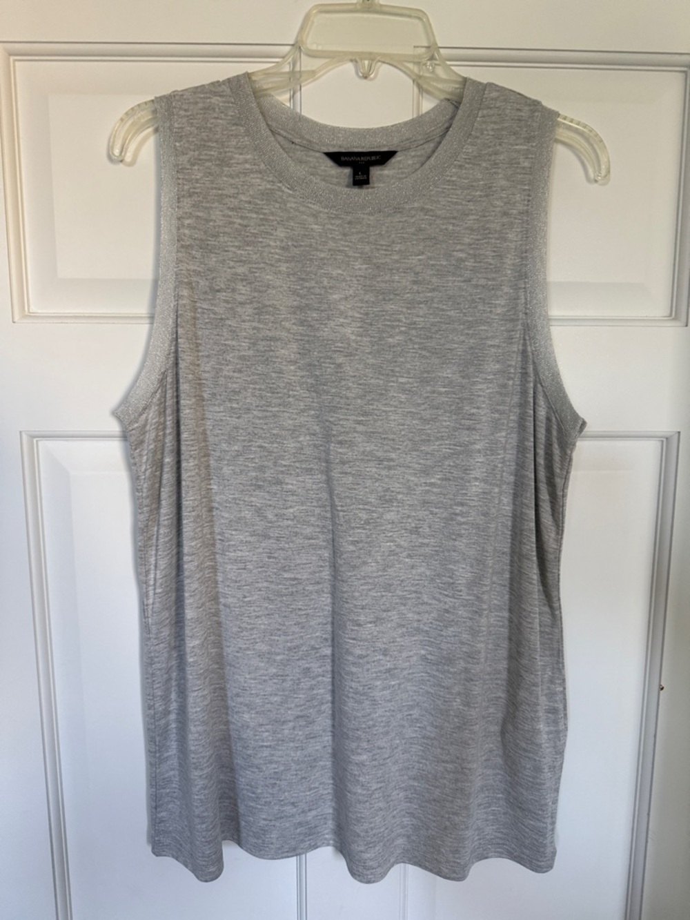 Banana Republic Light Heather Gray Sleeveless Knit Tank